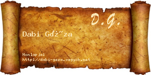 Dabi Géza névjegykártya